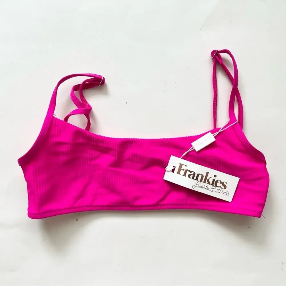 Frankie’s Bikinis Ribbed Bralette Bikini top small NWT